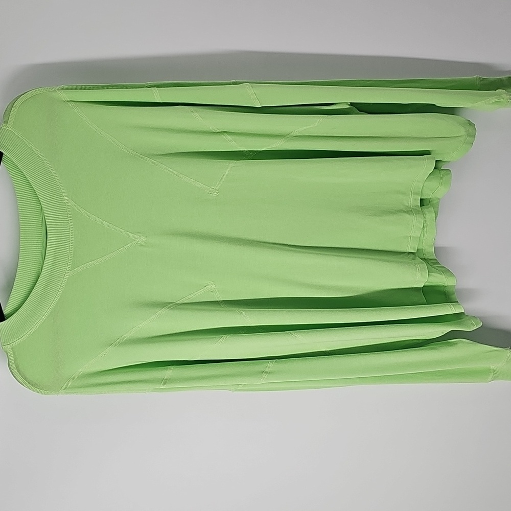 Free People Movement Lime‎ Green Crew Neck Long Sleeve Oversized Top - Picture 10 of 10